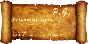 Prikaszky Gerle névjegykártya